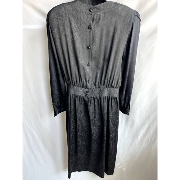 Vintage Iona 100% Silk Midi Dress Size 12 Victorian Retro Draped Paisley Witchy - Picture 7 of 12